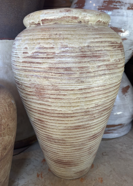 Rippley Urn ceramic planter at Casa Del Lobo