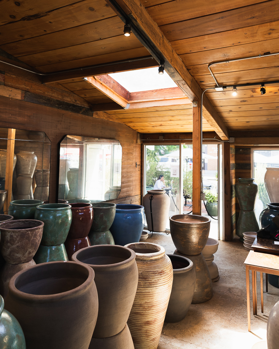 Ceramic planters displayed inside the Casa Del Lobo showroom