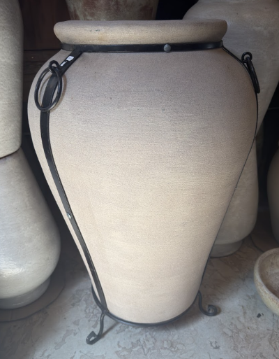 Anzio Urn (Iron) ceramic planter at Casa Del Lobo